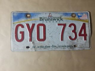 Brunswick License Plate Gyo 734 Mar 2014 Canada