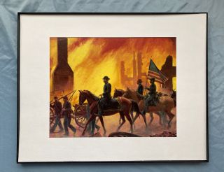 Civil War Mort Kunstler Print “war Is Hell” - Gen.  Sherman At Atlanta
