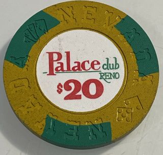1970’s Palace Club $20 Casino Chip Reno Nevada 3.  99