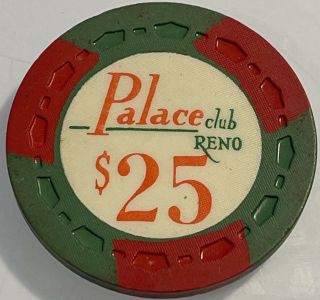 1972 Palace Club $25 Casino Chip Reno Nevada 3.  99