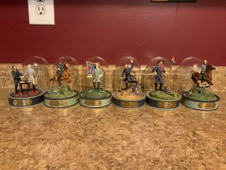 Franklin,  Civil War Hand - Painted Figurines With Glass Dome