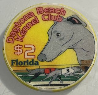 Daytona Beach Kennel Club $2 Casino Chip Florida 3.  99