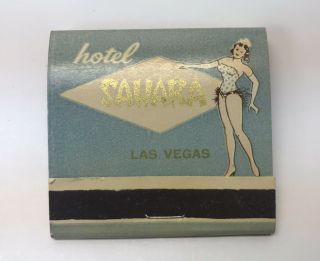 Vintage Hotel Sahara Las Vegas Feature Matchbook Showgirl Dancer Unstruck Gold