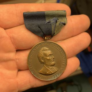 Vintage Us Army Civil War Campaign Medal President Lincoln 1861 - 1865 Mno 130