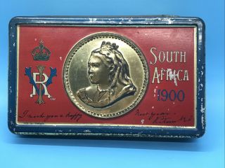 Queen Victoria South Africa 1900 Boer War Year Chocolate Tin