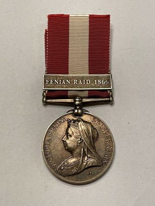 Victorian British Canada General Service Medal - Fenian Raid 1866 - Researched
