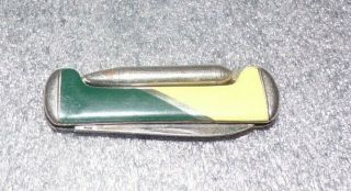 Vintage Imperial Pen Pocket Folding Knife Yellow Green
