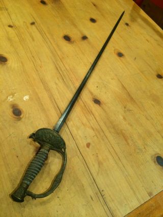 Us Spanish American War Model 1860 Staff & Field Officer Sword Engraved Blade