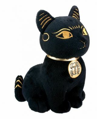 Ancient Egyptian Black And Gold Bastet Cat Stuffed Animal Plush