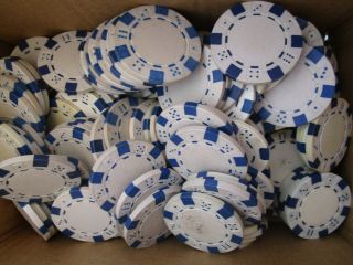 150 White Regulation Weight Clay Poker Chips - A