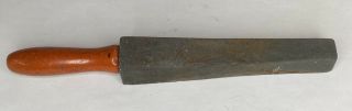 Vintage Carborundum 14” 9” Stone No 57 Orange Handle Whetstone Knife Sharpener