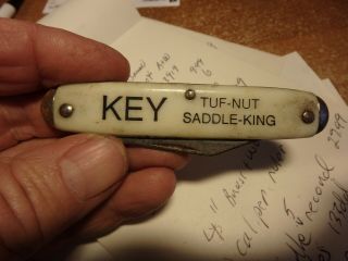 4s - Vintage 1 Blade Usa Pocket Knife Advertising - Key Tuf - - Nut Saddle - King