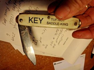 4S - vintage 1 blade USA pocket knife advertising - KEY Tuf - - Nut Saddle - King 2