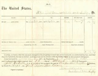 1874,  24th Infantry,  Buffalo Soldiers,  Signed Document Group,  Morgan,  Mills.