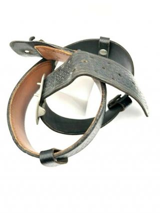 Vintage Tex Shoemaker & Sons N38 Black Leather Basketweave Police Duty Belt