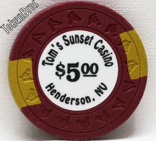 $5 Five Dollar Poker Gaming Chip Tom 