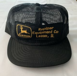 Vtg Snapback John Deere Rupiper Equipment Co Lacon Il Hat Made In U.  S.  A.