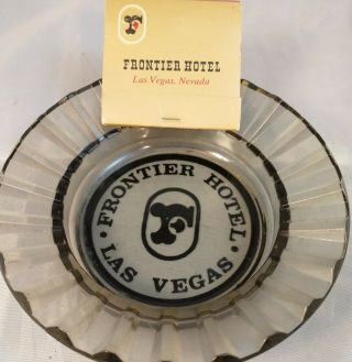 Frontier Hotel Casino Las Vegas Vintage Glass Ashtray And Matchbook Matches