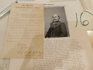 Civil War General Montgomery Meigs Quartermaster Letter Signed 1877 16)