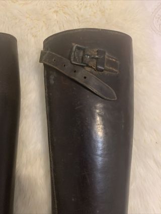 Vintage Leather military Shin Guard Brown 2