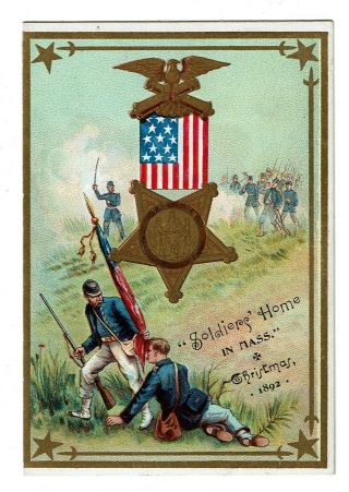1892 Christmas Menu,  Massachusetts Soldiers 