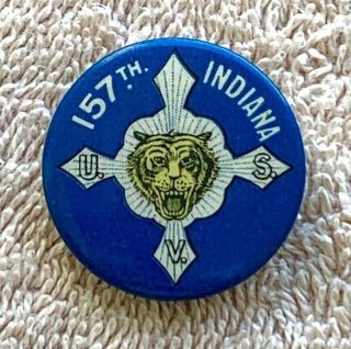 Spanish American War 157th Indiana Infantry Regiment Whitehead & Hoag Button