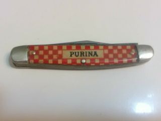 Vintage Purina Advertising 2 Blades Stockman Pocket Knife 10