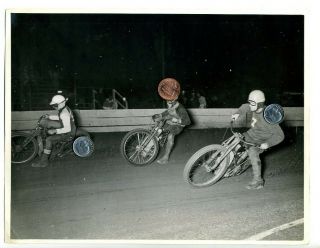Vintage 1947 Motorcycle Race B/w 8x10 