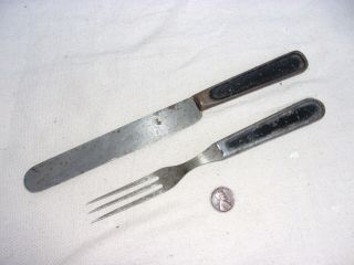 Us Army Spanish - American War Era Knife And Fork For Mess Kit - -