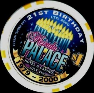 $1 Las Vegas Nevada Palace 21st Birthday Casino Chip - Near