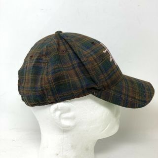 RARE Vintage 1990s Stussy Logo Plaid Snap Back Hat Cap Made in USA 3