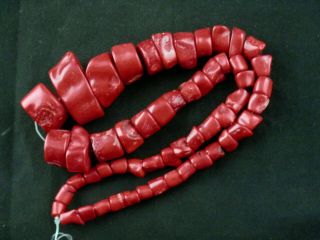 24 Inches Large Good Quality Rare Tibetan Red Coral Beads Prayer Necklace Aa120