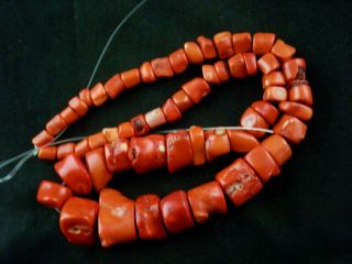 24 Inches Large Good Quality Pure Tibetan Red Coral Beads Prayer Necklace Aa043