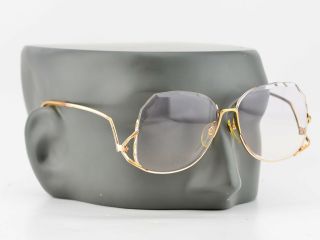 Vintage 70s Hoya Japan Gold Half - Rimmed Oversized Pink Lens Sunglasses 55 - 20