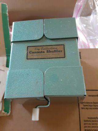 Vintage Metal Culbertson Canasta Card Shuffler Green