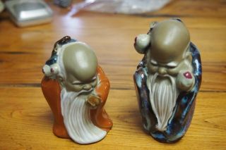 Set Of 2 Vintage Chinese Mud Men – Figurines