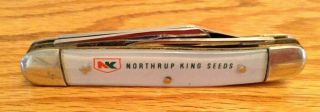 Vintage Kutmaster,  Utica,  N.  Y. ,  Northrup King Seeds 3 Blade Pocket Knife 2