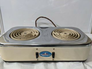 Vtg Capitol Electrical Cooking Table Range Double Burner Hot Plate Model 340