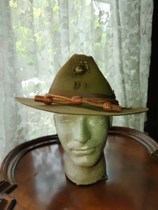 Rare Pre Wwi Usmc Star Vent Campaign Hat Please Read Notes Marine Corps