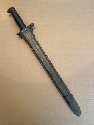 Us M1905 Bayonet Sword 16 " Rock Island Arsenal With Scabbard 1909 Ww1 / Ww2 Vint