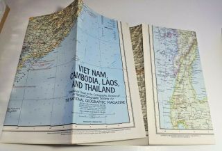 National Geographic Map Vietnam,  Cambodia,  Laos,  Thailand February 2,  1967