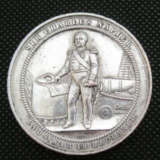 Victorian 1854 Sir Charles Napier Medal " War Is Declared Lads " Crimea War