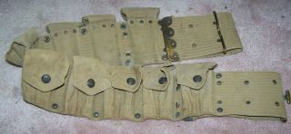 Pre - Ww1 Eagle Snap Ammo Belt,  Mills Made,  1907 Dated,  U.  S.  Issue