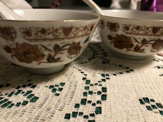 Vtg Tatung Rice Soup Bowls Set Of 2 W Spoons