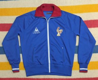 Vtg 90s Le Coq Sportif Polyester France National Team Soccer Track Jacket Xl