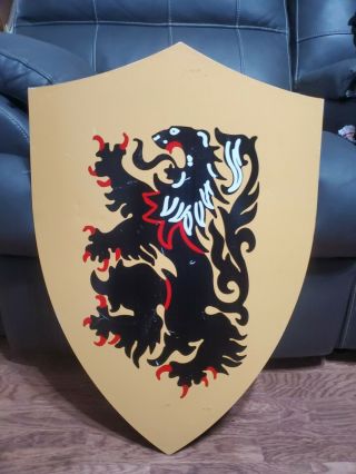 Knight Dragon Shield Metal Medieval 25  Shield Tall 17 " Wide For Decorative