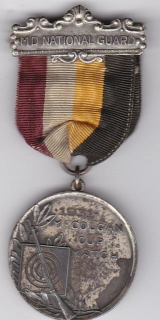 Maryland Wwi - Wwii Era Silver 1931 Named National Guard Shooting Medal
