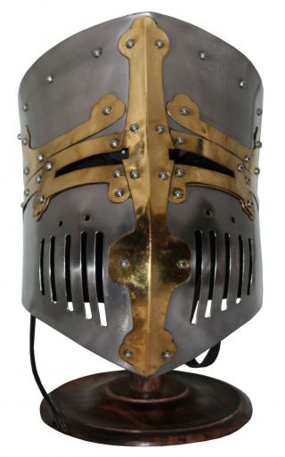 Aljanna Medieval Knight Armor Crusader Templar Helmet Helm W/ Mason 