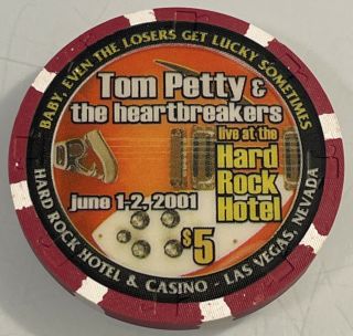 Hard Rock Hotel Tom Petty & The Heartbreakers $5 Casino Chips Las Vegas Nevada