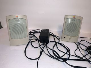 Apple Design Powered Speakers Ii M2497 Vintage 1994 Charger